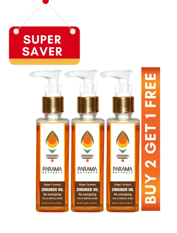 Ginger - Turmeric ZINGIBER OIL - 3x100ml - Multipack Super Saver ParamaNaturals